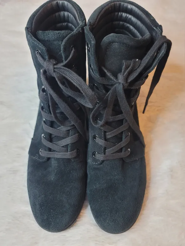ABEO Capital Lace Black Suede Orthotic Ankle Boots Size 7.5 - Image 10