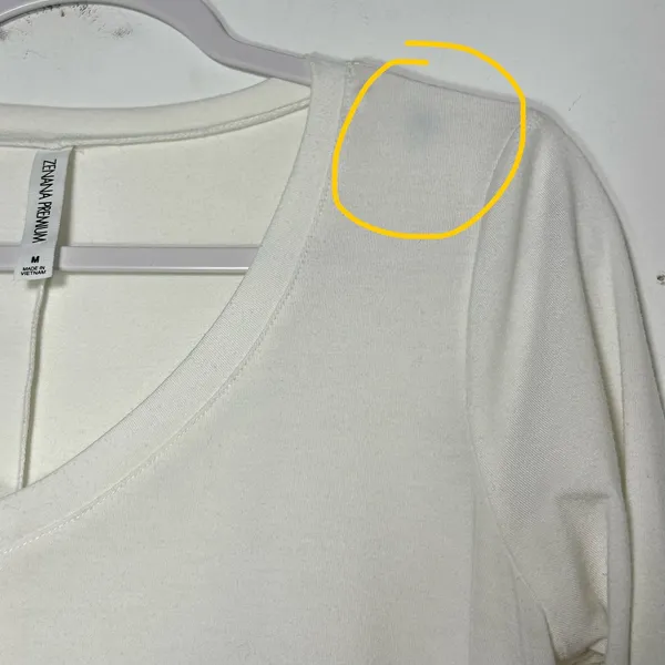 Zenana Premium Womens V-Neck 3/4 Sleeve Tunic Top Cream‎ Pockets RT-1636P Medium - Image 5