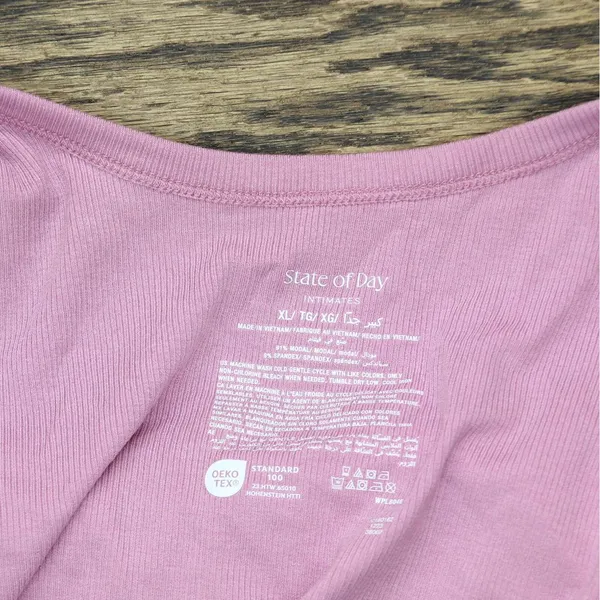 NWT State Of Day Womens Ribbed Sleep Tank Top 100180162MS Mauve Orchid Purple XL - Image 5