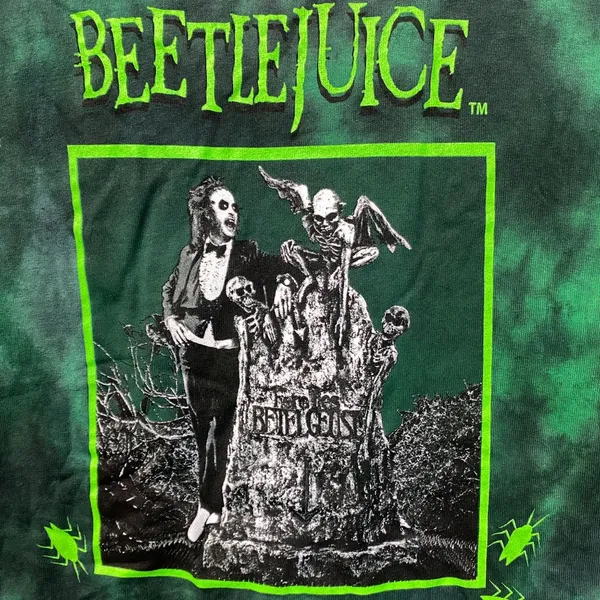 Beetlejuice Tombstone Green Tie Dye T-Shirt XL - Image 2