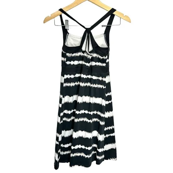 Soybu Black White Tie Dye Stripe Strappy Racerback Active Dress Small‎ - Image 3