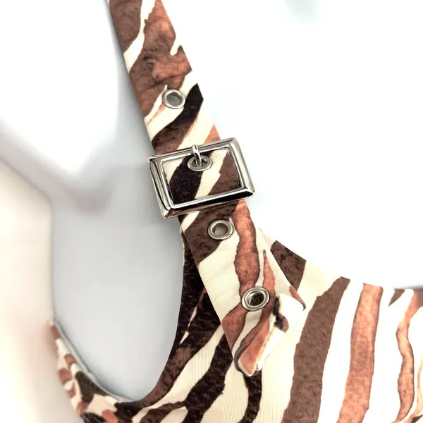 Frankies Bikinis Stormy Top M Kenza Bottom S Brown Zebra Animal Print Bikini Set - Image 9