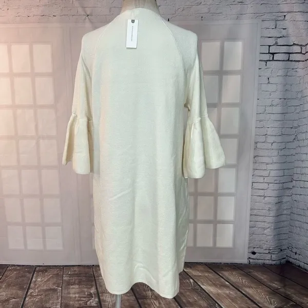 Moth Anthropologie NWT cream Flare sleeve Sweater shift Dress Size Large - Image 9