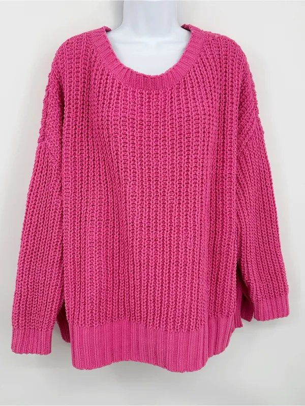 American Eagle Outfitters Pink Boho Baggy Sweater Size Medium - Image 2