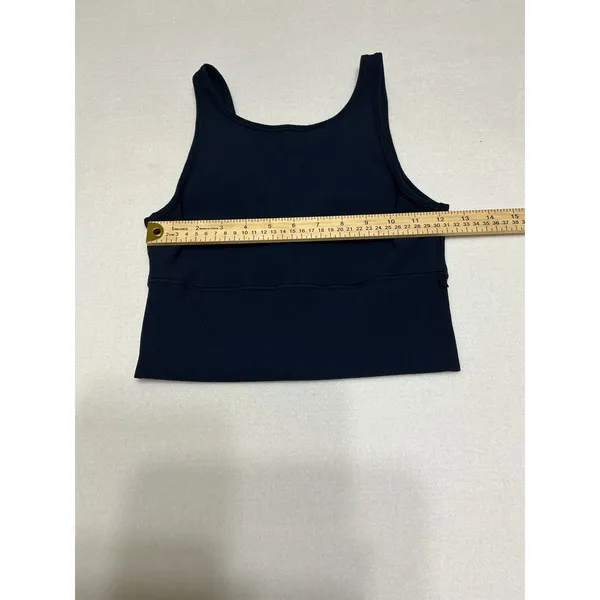 Lululemon Ribbed Power Pivot Tank Navy Blue Reversible V Neck Crop XS S - Image 4