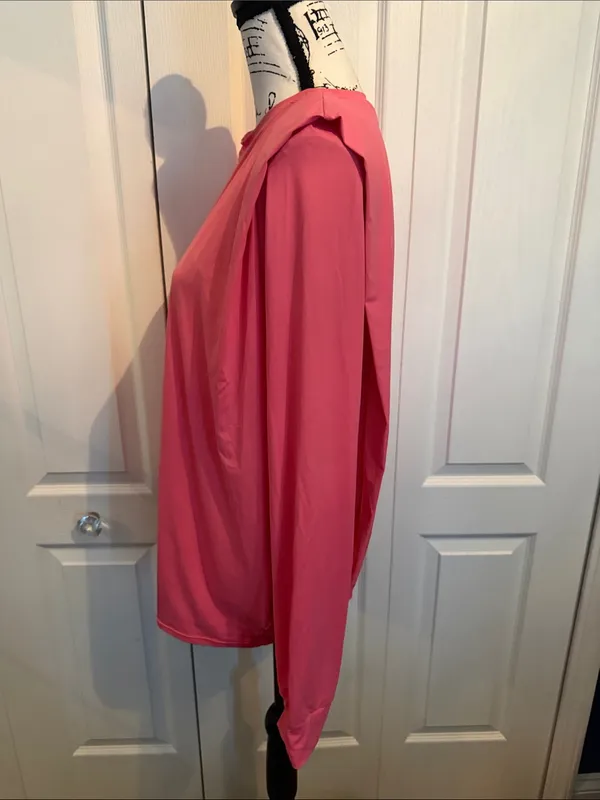 HALARA Coral Pink Long Sleeve Crew Neck Top - Image 4