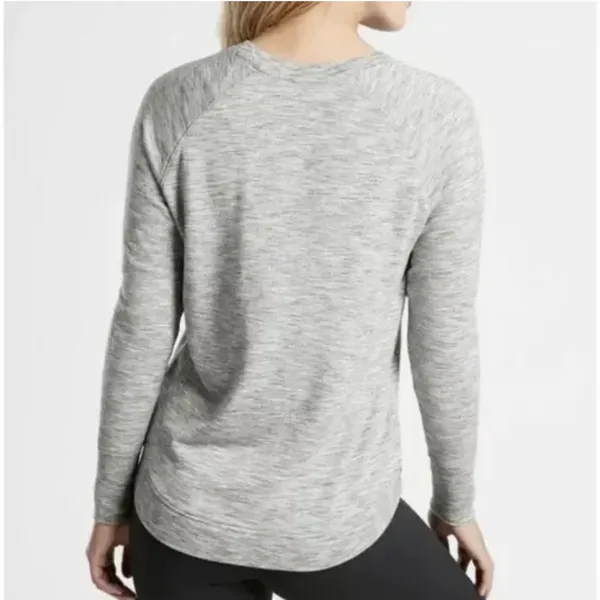 Athleta Mindset Sweatshirt Sweater Top Marl Grey Heather‎ Sz S - Image 3