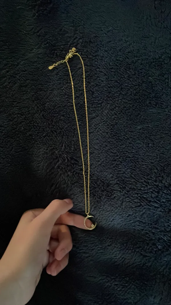 Gold Plated Necklace Moon Pendant - Image 2