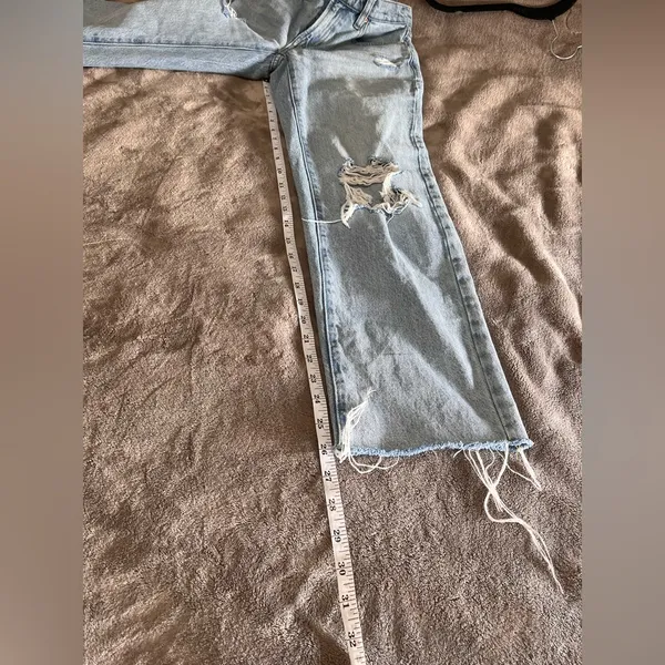 PACSUN Distressed Lightwash Denim Jeans 90’s Straight Women’s Sz 23 EUC - Image 8