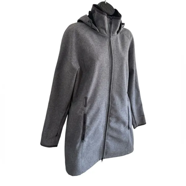 The North Face Women’s Wind Wall Jacket Coat Long Gray Missing Belt Sz L - Image 6