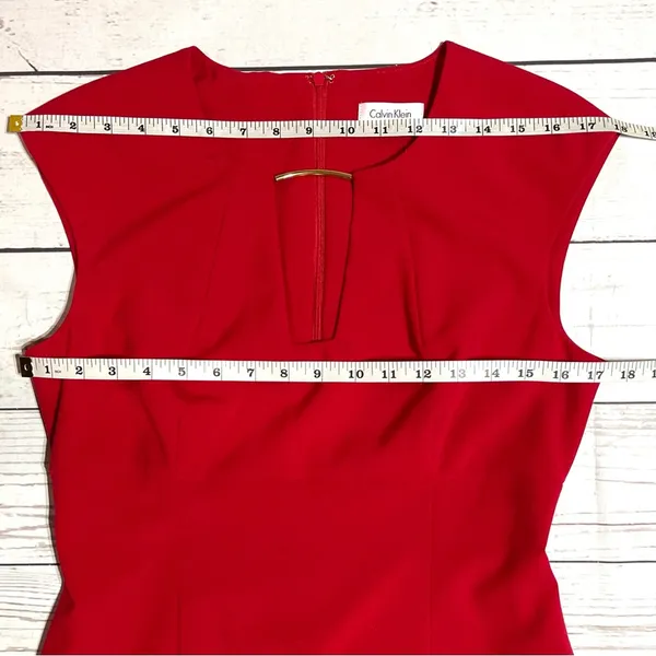 Calvin Klein Sleeveless Red Dress Size 10 - Image 8
