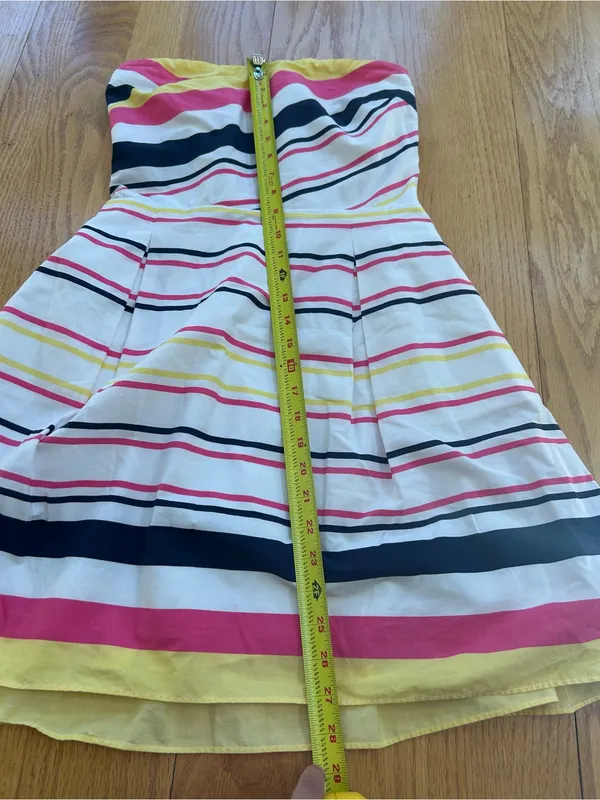 Lilly Pulitzer Lottie Strapless Dress Size 10 Yellow Pink Colorblock Style 27063 - Image 8