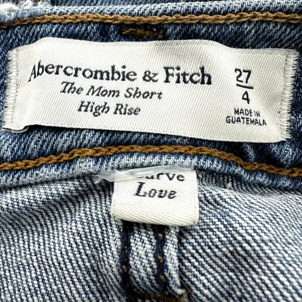 Abercrombie & Fitch Curve Love Mom Shorts 4" High Rise Distressed Cut Off 27" - Image 3