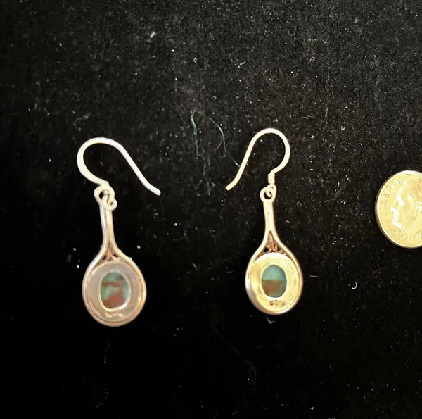 Sterling Silver 925  turquoise and dangle earrings - Image 3