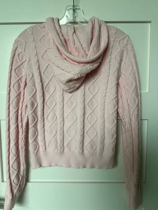 Wicked Pink Cable Knit Sweater Size M - Image 3