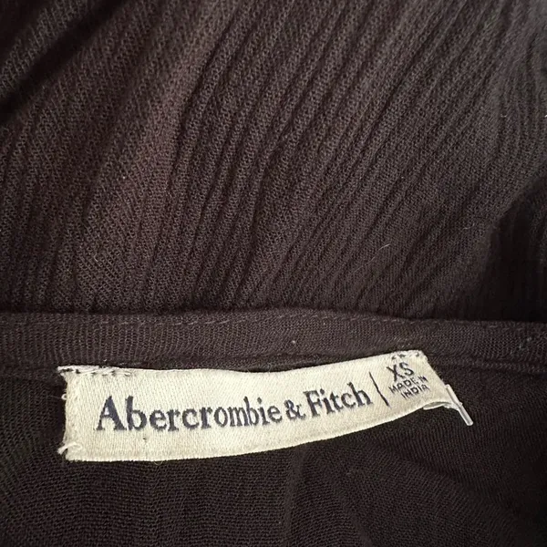 Abercrombie & Fitch Black Gauzy Crinkly Bodysuit Thong Long Sleeve Date Night XS - Image 3