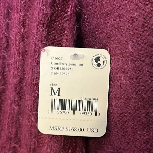 Free People Big City Turtleneck Sweater In Mulberry‎ Garnet Size Medium NWT - Image 8