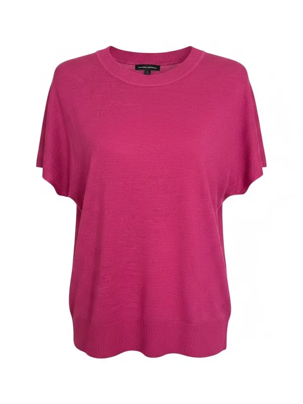 NWT Banana Republic Women's Size S Short Sleeve Pink Sweater Top Linen & Rayon - Image 3