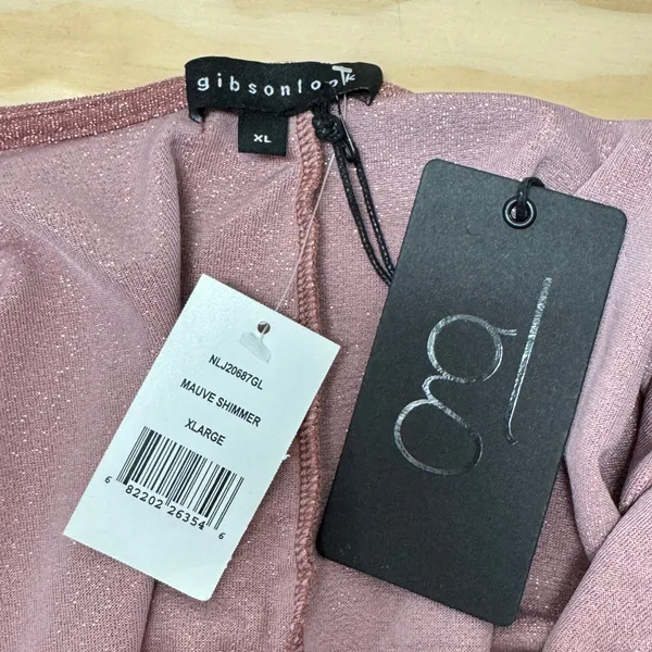NWT Gibsonlook Rose Gold Metallic Knit V-Neck Dolman Sleeve Midi Dress‎ Stretch - Image 9