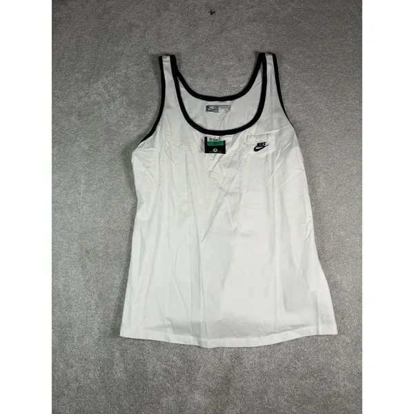 Nike Women's XL Tank Top NWT White Black Trim Pocket Swoosh Retro Y2K New* Read - Image 6