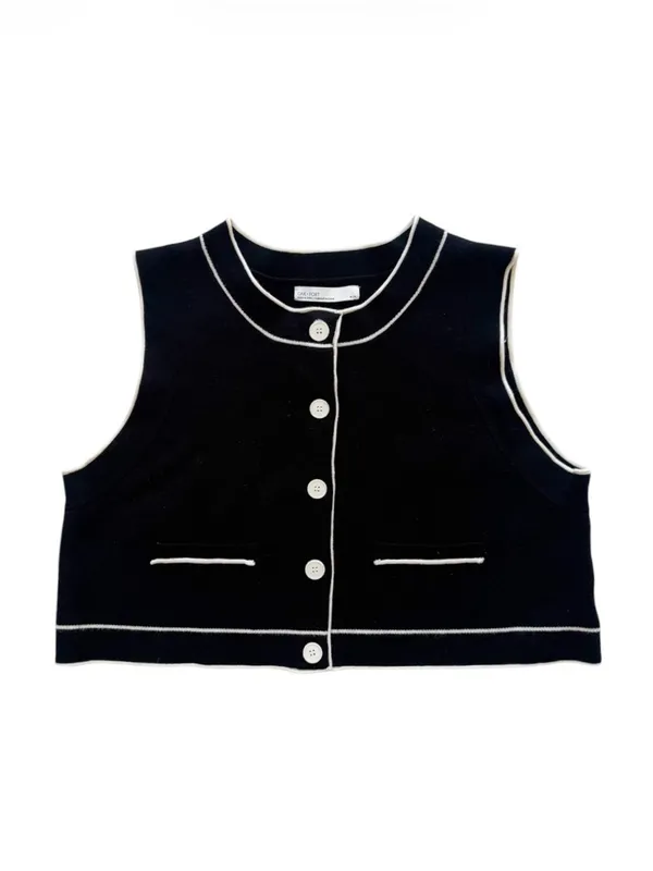 Oak + Fort Sweater Vest Black Size Medium - Image 2