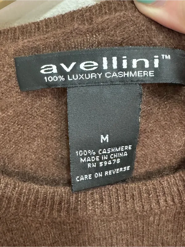 Brown Avellini 100% cashmere sweater‎ Medium - Image 4
