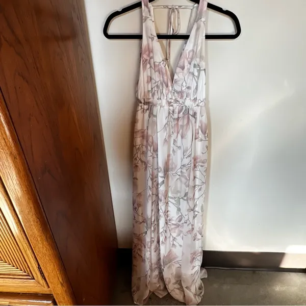 Show me your mumu floral maxi dress white and pink XS - Image 4