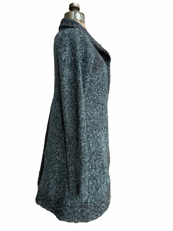 Prana Angelica Duster Cardigan, Wool Mohair Blend, Long Line, Heather Charcoal - Image 5