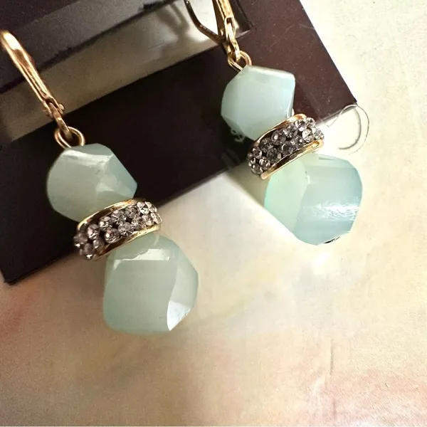 Anne Klein blue rhinestone drop earrings - Image 5