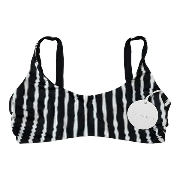 Tori Praver‎ Deja Striped Bikini XS Swimsuit Black White Top - Image 7