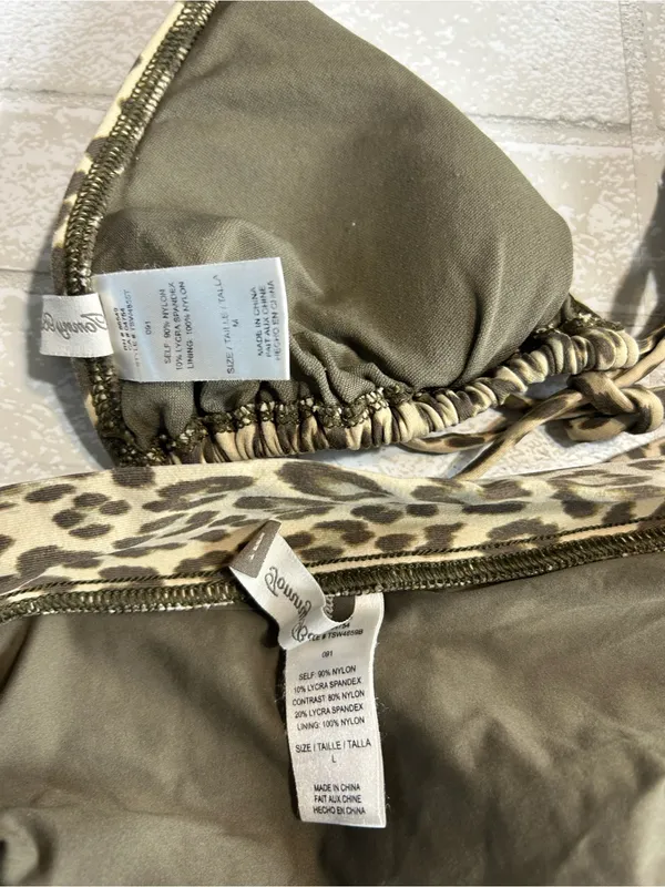 Tommy Bahama Leopard Print Halter Bikini Top and Skirt Swim Set - Size M/L - Image 3