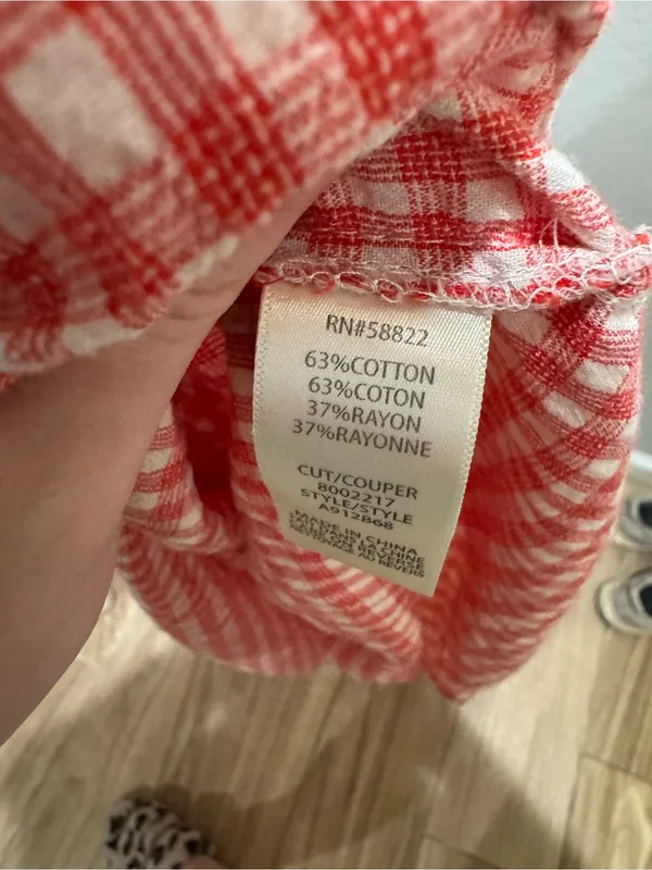 Max Studio Smocked Red Gingham Maxi Dress with Ruffle Trim - Image 7