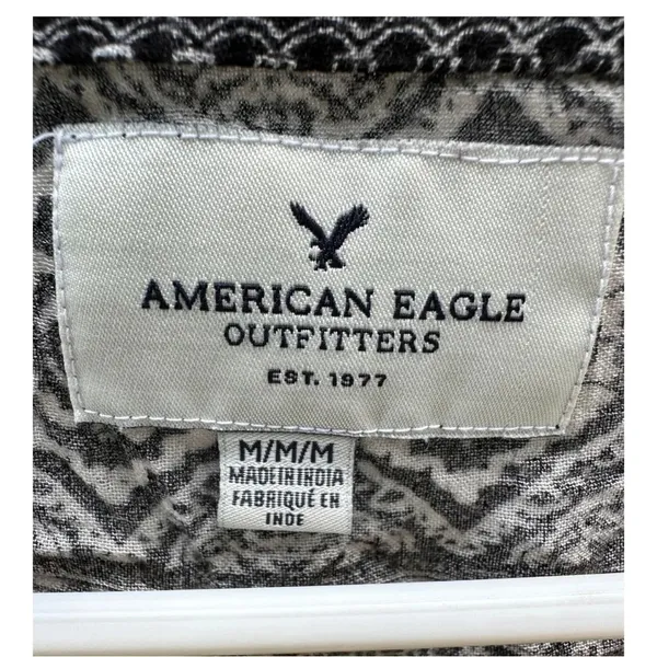 American Eagle Black and White Boho Kimono // Size M - Image 6