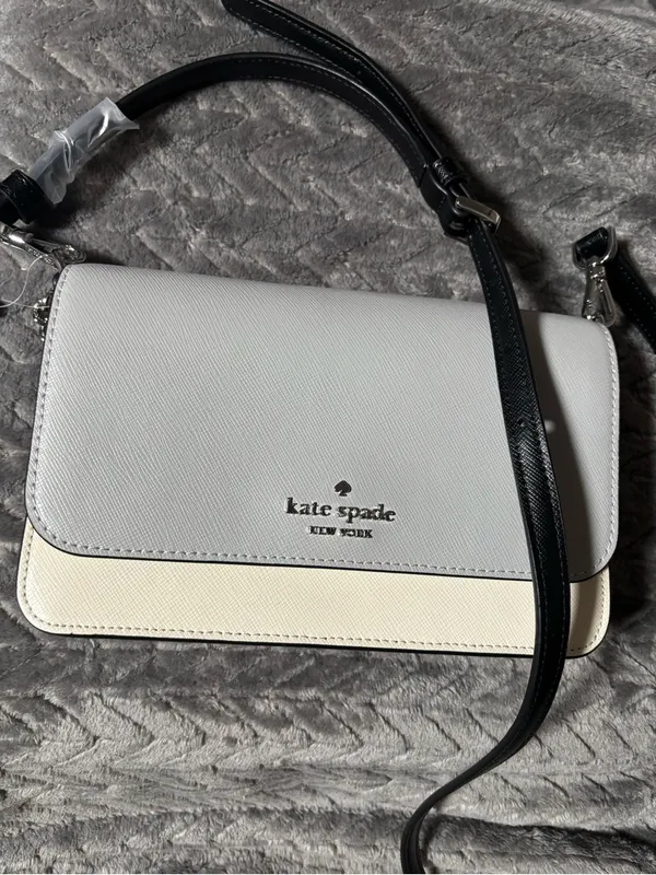 Kate Spade New York Madison Willow Mini Flap Crossbody Bag, platinum grey multi - Image 2