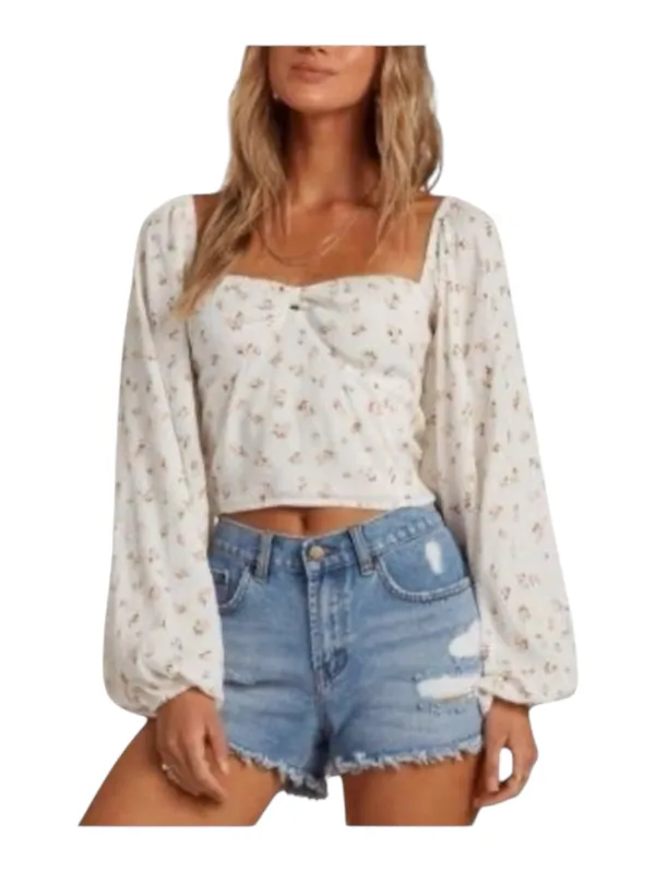 new Billabong ⚘ Love Somebody Cropped Bustier Top ⚘ Crisp White Floral ⚘ Small - Image 2