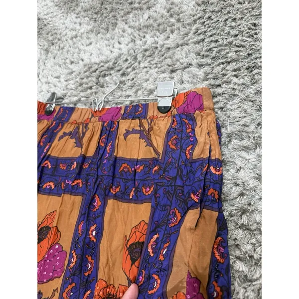 Maeve Anthropologie Womens XS Mini Skirt Floral Sequin Boho Poppy Purple Orange - Image 4
