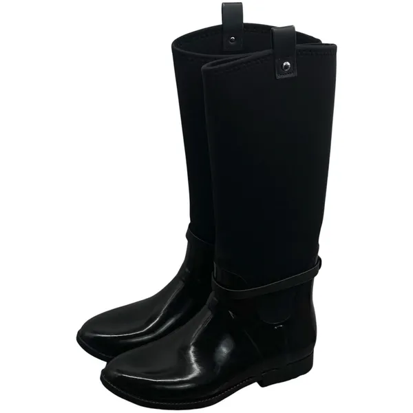 Michael Kors‎ Charm Stretch Calf Black Rain Boots Capsule Comfort Utility 9 - Image 2