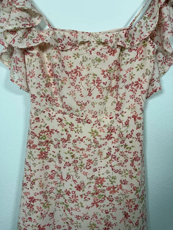 For Love & Lemons Aurora Floral Mini Dress Off Shoulder Ruffle XS - Image 7