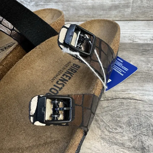 Birkenstock Mayari Microfiber Gator Gleam Copper Sandal Women Size 8 New - Image 8