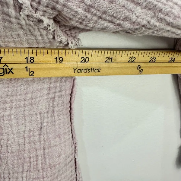 Zara Cotton Gauze Shirt 13-14‎ Pink Button Down Blouse Cottagecore Boho Casual - Image 6