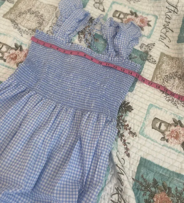 Eileen West Gingham Smocked Tiered Midi Dress NWT - Image 5