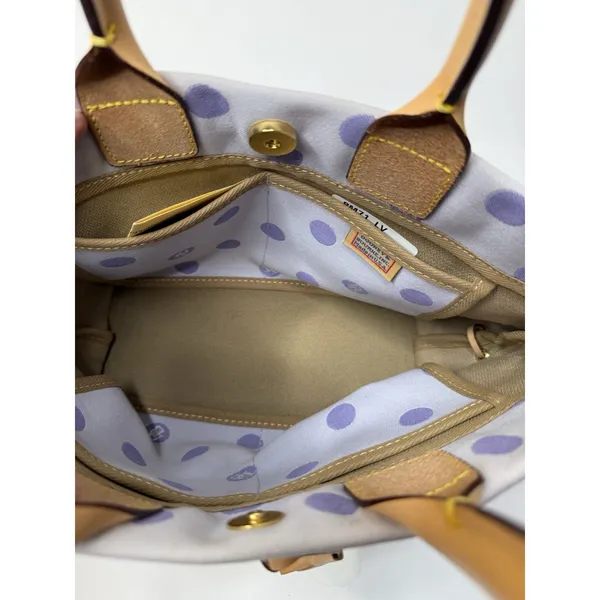 Dooney & Bourke Purple Small Tulip Tassel Polka‎ Dot Purse Handbag Chic Cute Y2K - Image 9