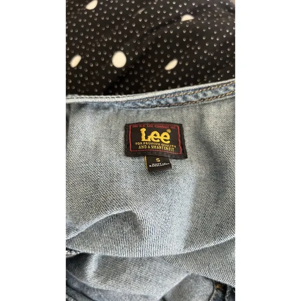 Lee Women’s Blue Denim Button Front Sleeveless Square Neck A-Line Dress Size S - Image 6