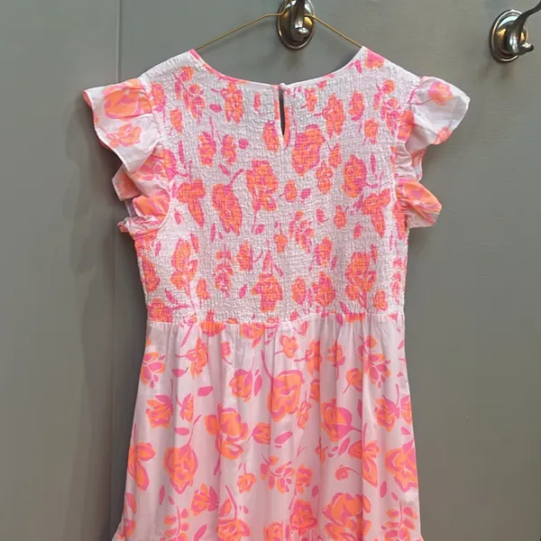 Pink Flutter Sleeve Midi Dress for Weddings - Image 4