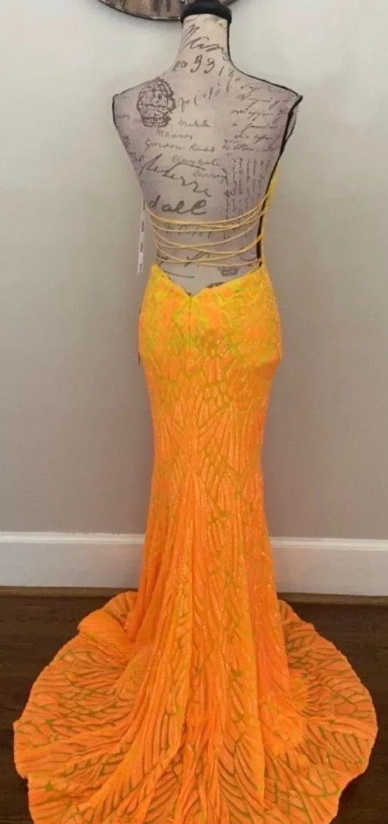 Jovani Prom Dress Ombré Yellow Orange - Image 2