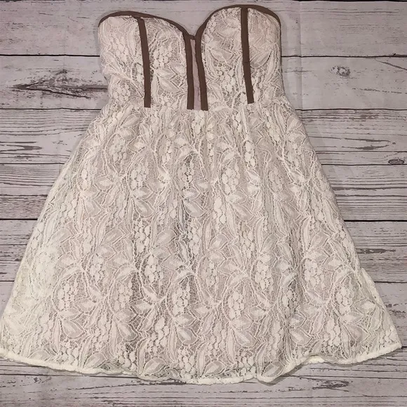 Pins and needles strapless dress Brown Size XS - Image 3