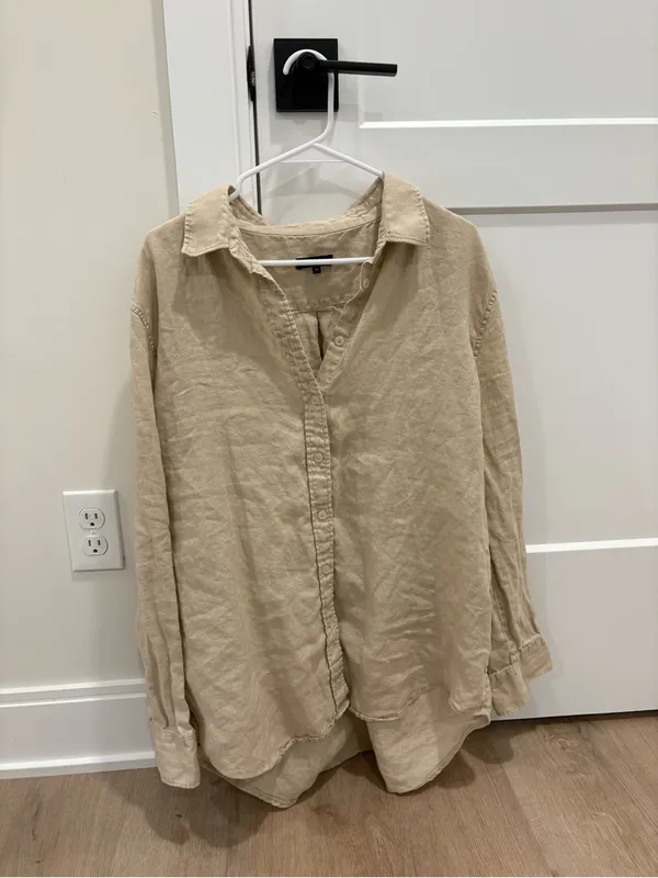 Quince 100% Linen Long Sleeve Top Size XL - Image 2