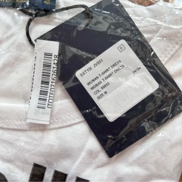 NWT Cavalli Class by Roberto Cavalli Logo T-Shirt Minidress White Size Medium - Image 5