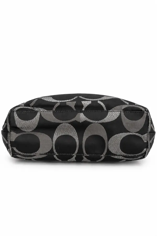 Coach Signature Black & Silver Jacquard Tote Bag – Style F20429 - Image 4