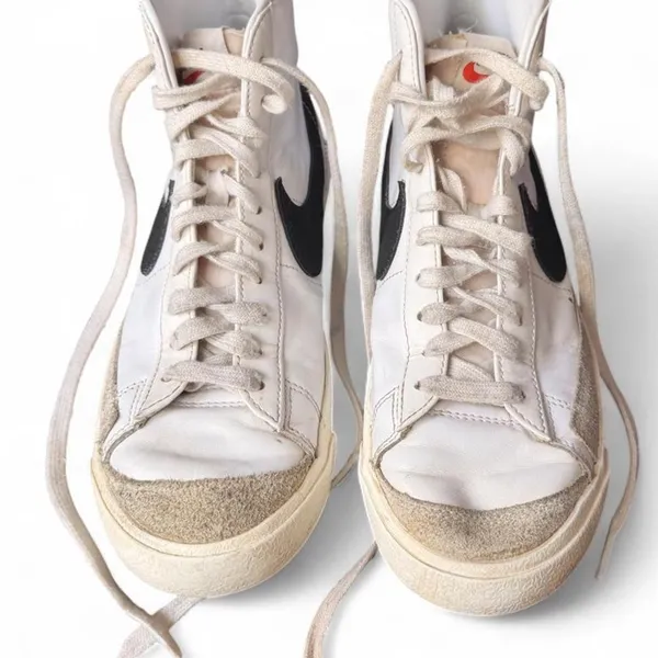Nike Blazer Mid ‘77 Vintage White Black Leather High Top Sneakers Sz9 CZ1055-100 - Image 8